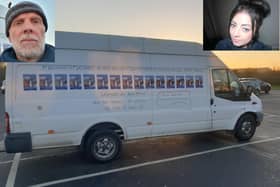 Simon Owens (inset) drove through all 12 service stations on the M5 in a two-day trip to raise awareness of Georgina Gharsallah's disappearance