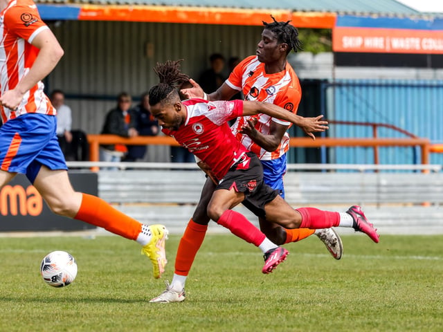 Action from Eastbourne Borough's defeat at Braintree in the National Lague South