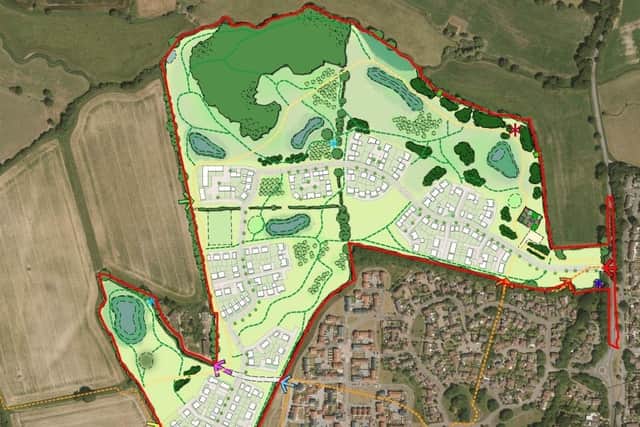 Plans to build 235 homes at Parsonage Farm, Henfield. Image: Welbeck Strategic Land/Barton Willmore