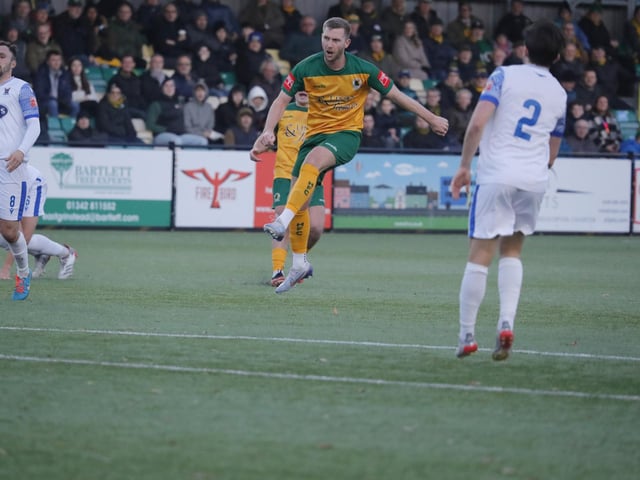FA Trophy action between Horsham and AFC Totton