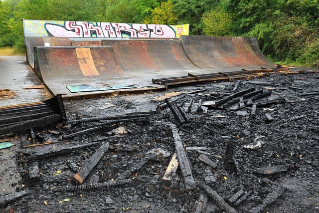 Fire damage at Southwater skate park, Stakers Lane back in 2020. Pic Steve Robards SR2008133