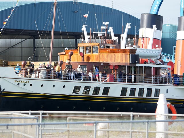 Amazing, stunning, emotional - the large crowd that stood on Kingston Beach to watch the world’s last seagoing paddle steamer make its inaugural visit to Shoreham was visibly moved by the sight of the Waverley making its way in and out of the harbour on Wednesday, September 13.