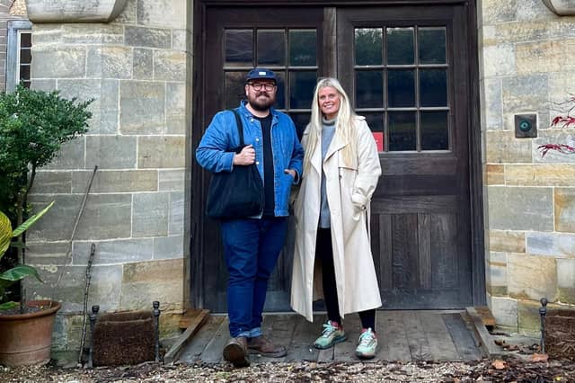 Banjo Beale and Amy Davies have decorated an 18-foot centrepiece Christmas tree at Standen House and Garden in East Grinstead