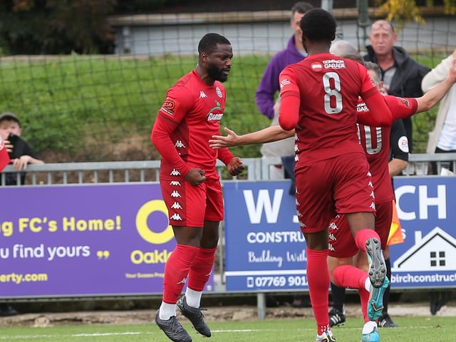 Action from Worthing FC's 1-1 draw with Taunton Town in National League South