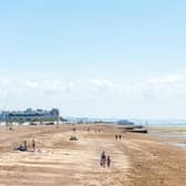 A picture from Goring Beach looking east towards Worthing Pier