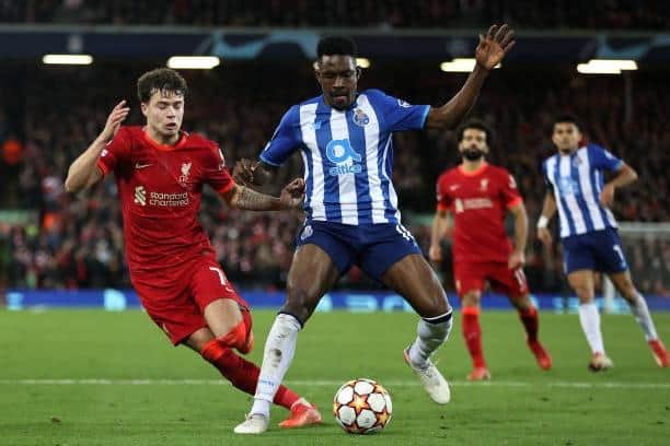 Brighton & Hove Albion will have to fend off stiff competition from fierce rivals Crystal Palace to land Porto defender Zaidu Sanusi - pictured in action against Liverpool in the UEFA Champions League in November 2021. Picture by Clive Brunskill/Getty Images