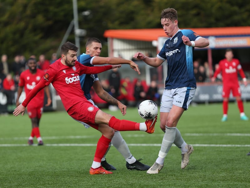 Action from Worthing's 6-4 win at home to Dover in National League South