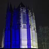 Lancing College taking part in Light Up Blue. Picture: Donna Felstead