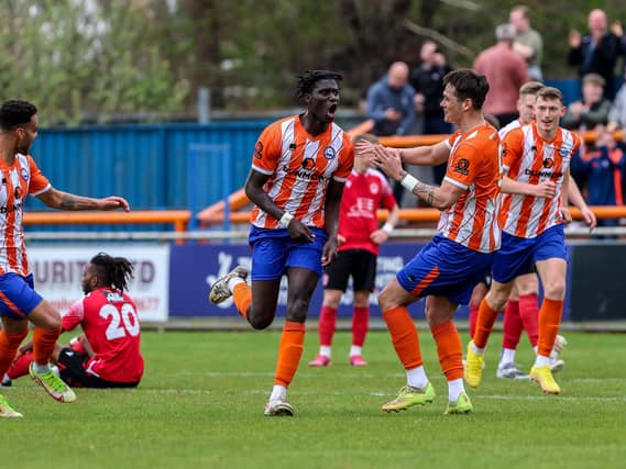 Action from Eastbourne Borough's defeat at Braintree in the National Lague South