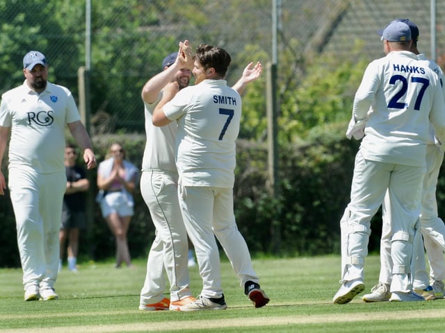 Action from Goring CC v Pagham CC in Division 3 West of the Sussex Cricket League