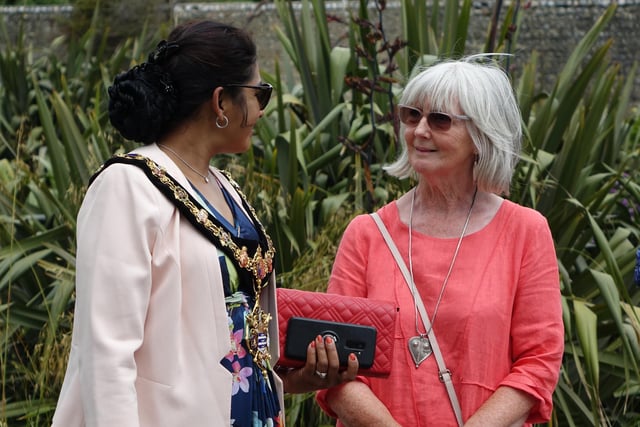 Worthing mayor Henna Chowdhury with Nadine Barber, co-chair of Friends of Denton Gardens