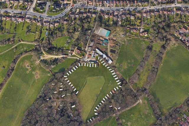 An aerial view of Barnhorne Manor Caravan Park. Picture: Google Earth