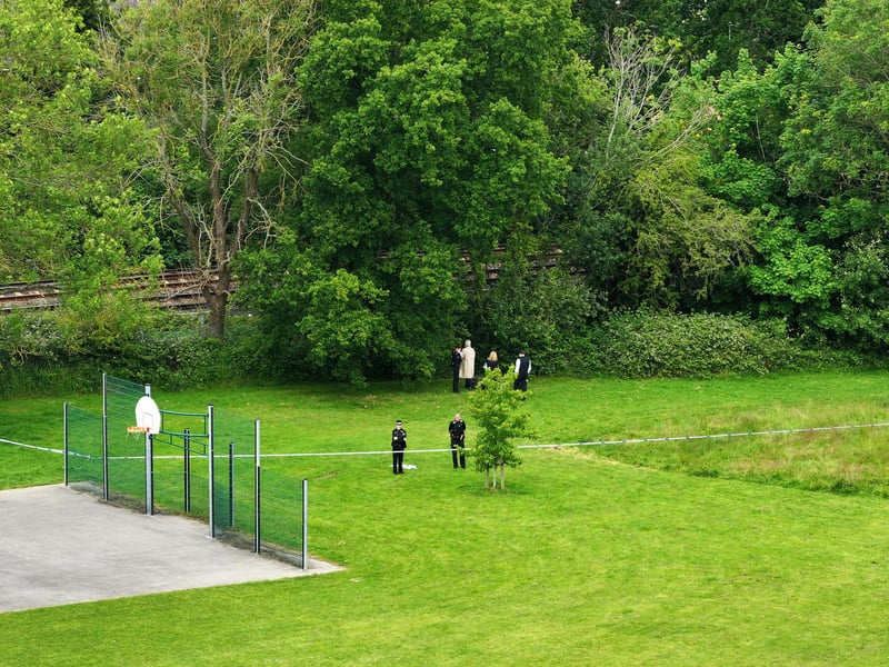 A play park off Woodstock Close, Horsham, has been cordoned off by police amid an emergency incident