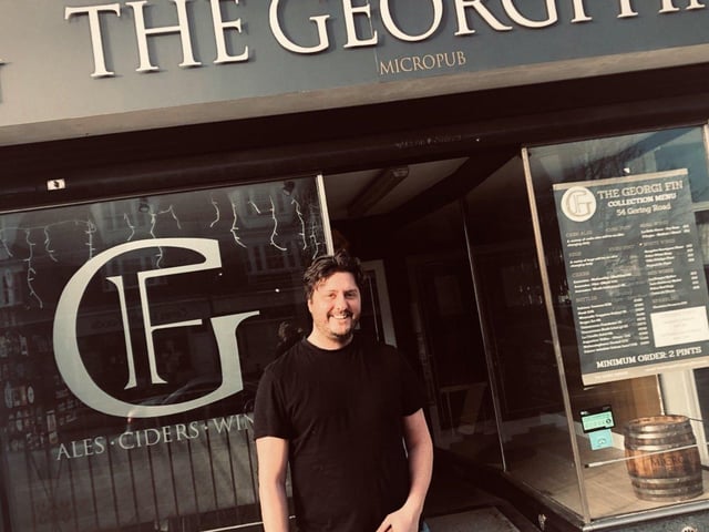 The Georgi Fin, in Goring Road, West Worthing, was opened by Craig Stocker in June 2017 and named after his two children. It is housed in a former gentlemen's clothing shop with seating inside and out.
