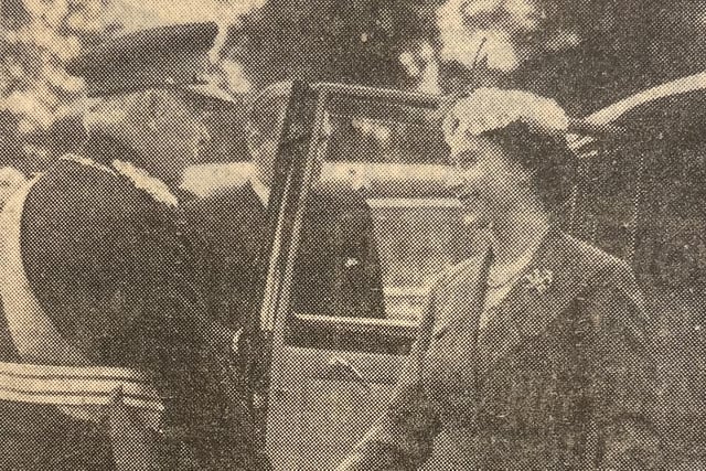 The Queen is met by the Duke of Norfolk as she arrives in the city.