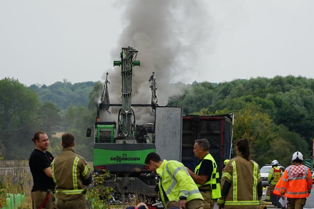 Crews from Uckfield, Lewes and Crowborough attended and found one large goods vehicle alight in the layby of the bypass.