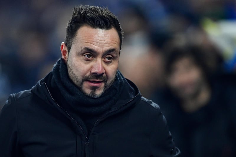 Brighton's Italian head coach Roberto De Zerbi reacts prior to the start of the English Premier League football match between Brighton and Hove Albion and Tottenham Hotspur at the American Express Community Stadium.