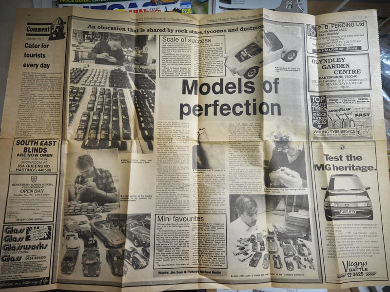 Scale Model Technical Services Ltd in St Leonards celebrates its 40th anniversary. Hastings Observer article from May 4 1989.