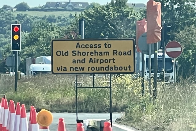 The A27 airport access route changed after the new roundabout was built