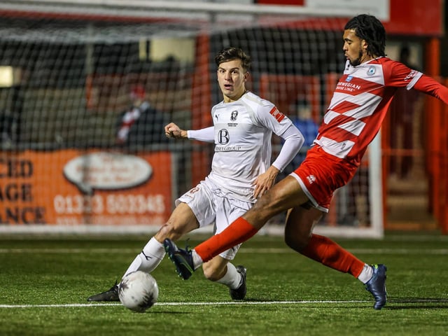 Action from Eastbourne Borough's Sussex Senior Cup quarter-final versus Hastings United