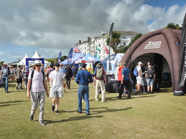 Start of Airbourne 2024 on August 15 in Eastbourne - Static displays on Western Lawns as the event opened to the public.