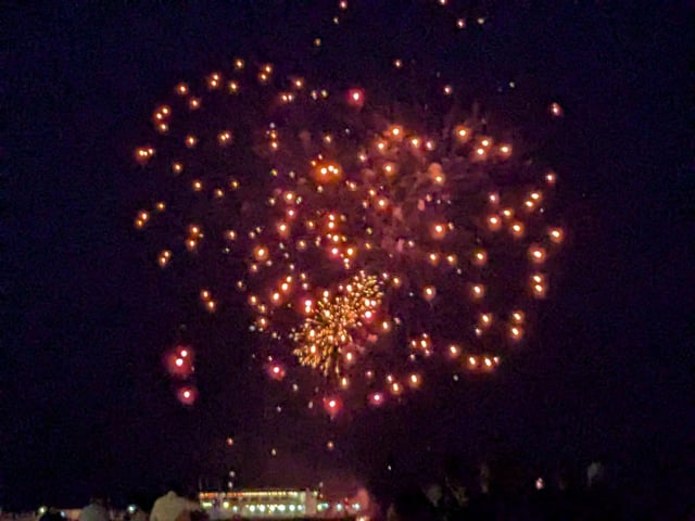 Worthing Lions Festival fireworks were launched from the end of Worthing Pier on July 27, 2024, to a crowd of hundreds on the beach and promenade