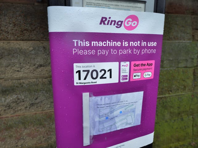 Parking meter that no longer accepts coins pictured in Hastings. St Margarets Road.