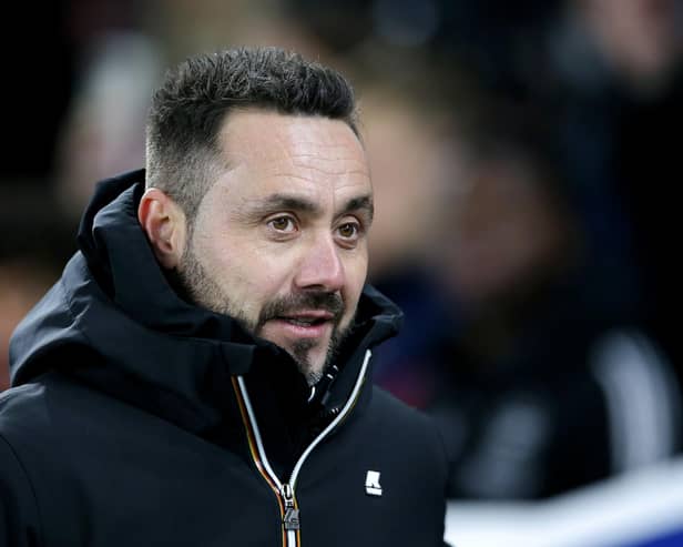 De Zerbi was quick to dismiss giving players opportunities in the first team for the sake of it being a cup game.   (Photo by Steve Bardens/Getty Images)