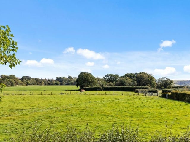There are views across farmland from every window