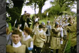Lost film of the first Battle of Hastings reenactment discovered after 60 years. Photo here shows a screenshot from the film. Credit: Produced and directed by Alan Wootton, Restored by Cliff Wootton. A Supersound Film, © 2026 ContactRight Ltd
