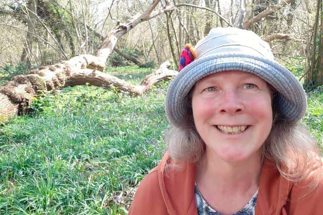 Reporter Elaine Hammond created this circular bluebell walk into the woods at Clapham, north of Worthing