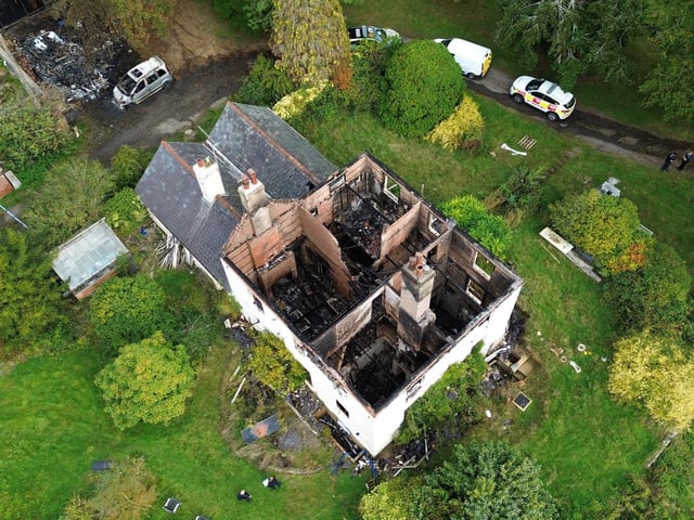 New pictures show the scene of a house fire in East Sussex.