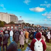Eastbourne Silver Band's Christmas Day concert on the Wish Tower Slopes.