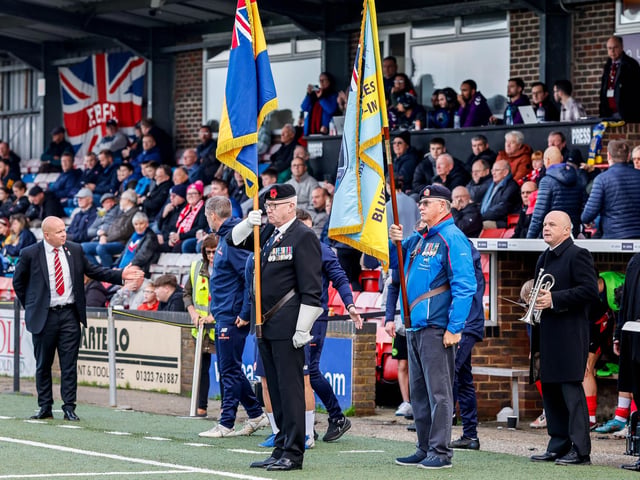 Action from Eastbourne Borough's 1-0 win over St Albans in National League South