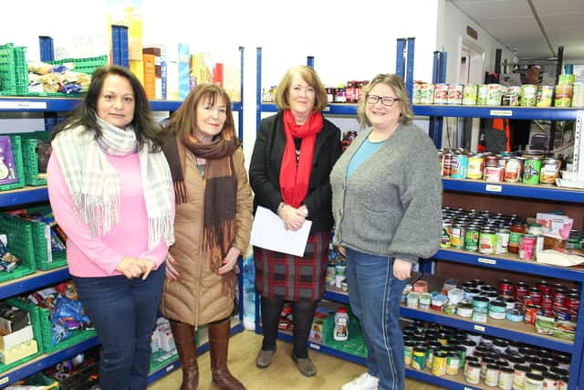 Councillors Claire Vickers and Tricia Youtan visit Horsham District Foodbank