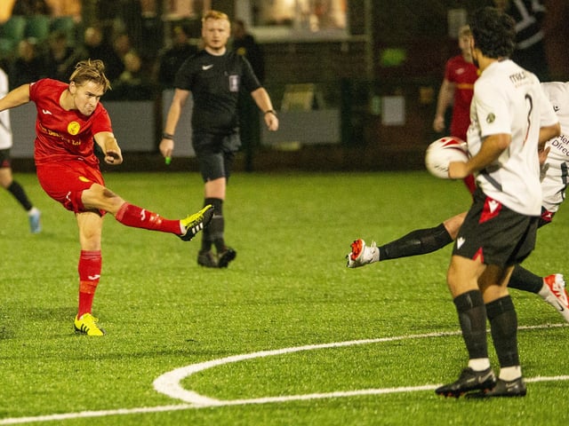 Action from Newhaven v Horsham YMCA at Fort Road in the SCFL premier