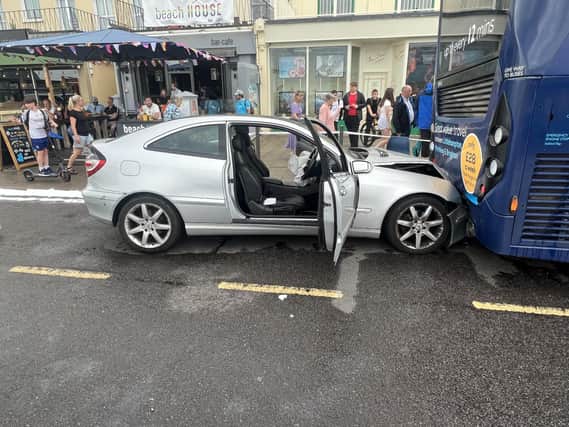 The collision on Marine Parade in Worthing has caused major disruption to roads in the town. Picture: Eddie Mitchell