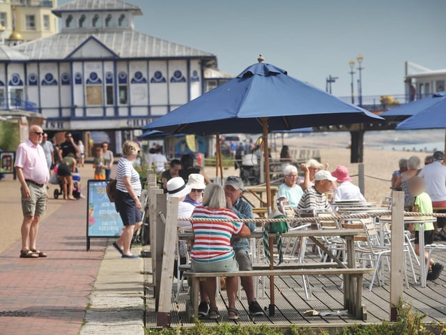 Eastbourne seafront pictured on July 30 2024 during a mini heatwave.