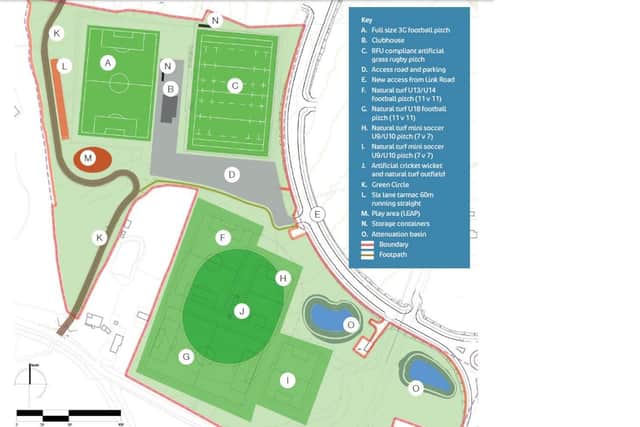 Proposed layout of the new sports facilities