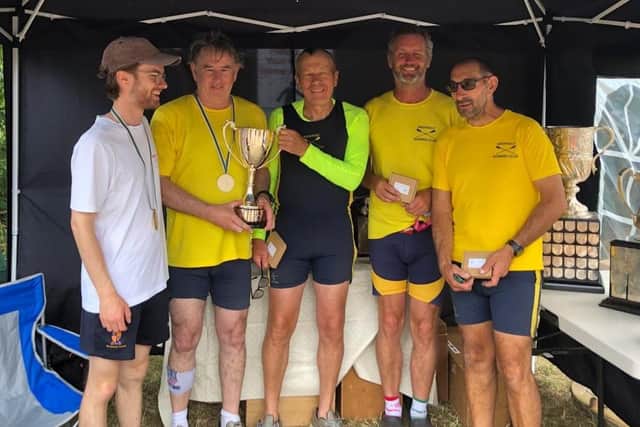 Ardingly Rowing Club's David Reed (second from left) at the Staines Regatta 2022