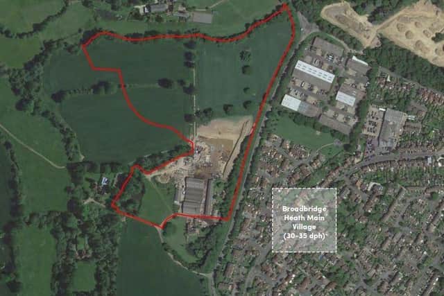 The proposed development area - farmland in Broadbridge Heath