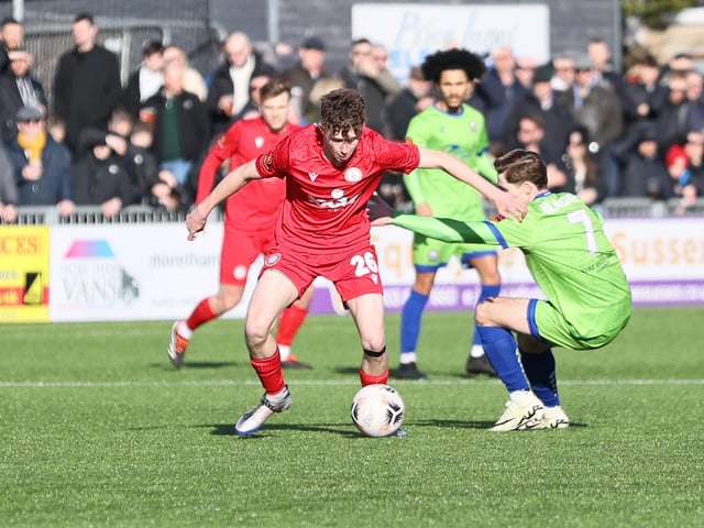Action from Worthing v Braintree in National League South