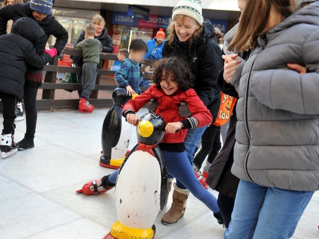 A Christmas ice rink opened outside the Help Point in Church Walk, Burgess Hill, on Wednesday, December 20