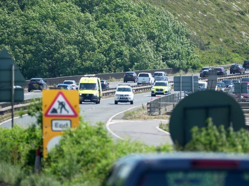 Photos are showing heavy traffic on the A27 near Shoreham this morning (Sunday, June 16)