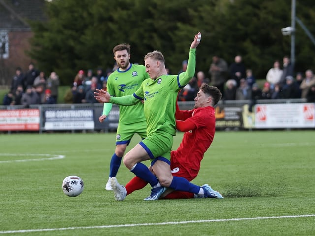 Action from Worthing v Braintree in National League South