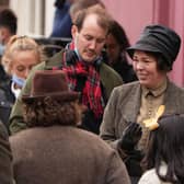 Olivia Colman on the set of Wicked Little Letters in Arundel, playing the character Edith Swan