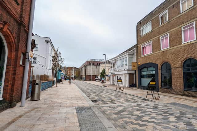 New look Portland Road in Worthing town centre