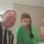 Platinum Champion Lord Brett McLean with Past Mayor of Bexhill Helen Bridger and Past Mayor of Lewes Cllr Leslie Bonniface