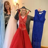 Emma Green and Dawn Mallinson with some of the prom dresses they have on offer in their new shop Prom Dreams in West Street, Horsham