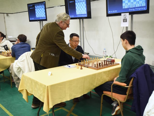 98th Caplin Hastings International Chess Congress on December 28 2024. Dominic Lawson making the first move.
